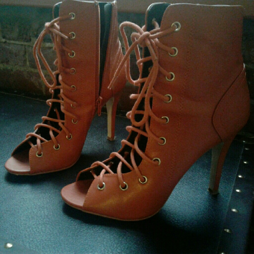 Orange Tongueless Boots